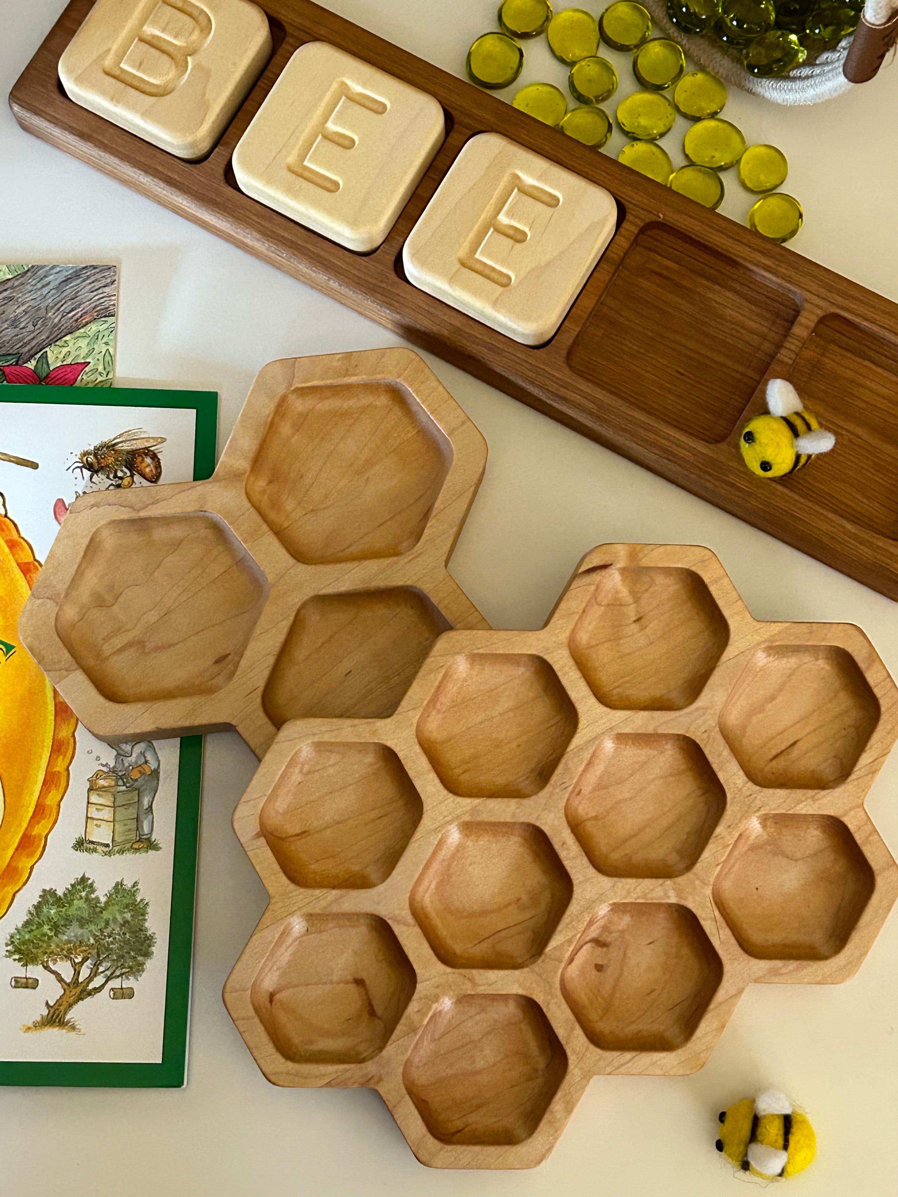 Large Honeycomb Wooden Sensory Tray - 10 comb