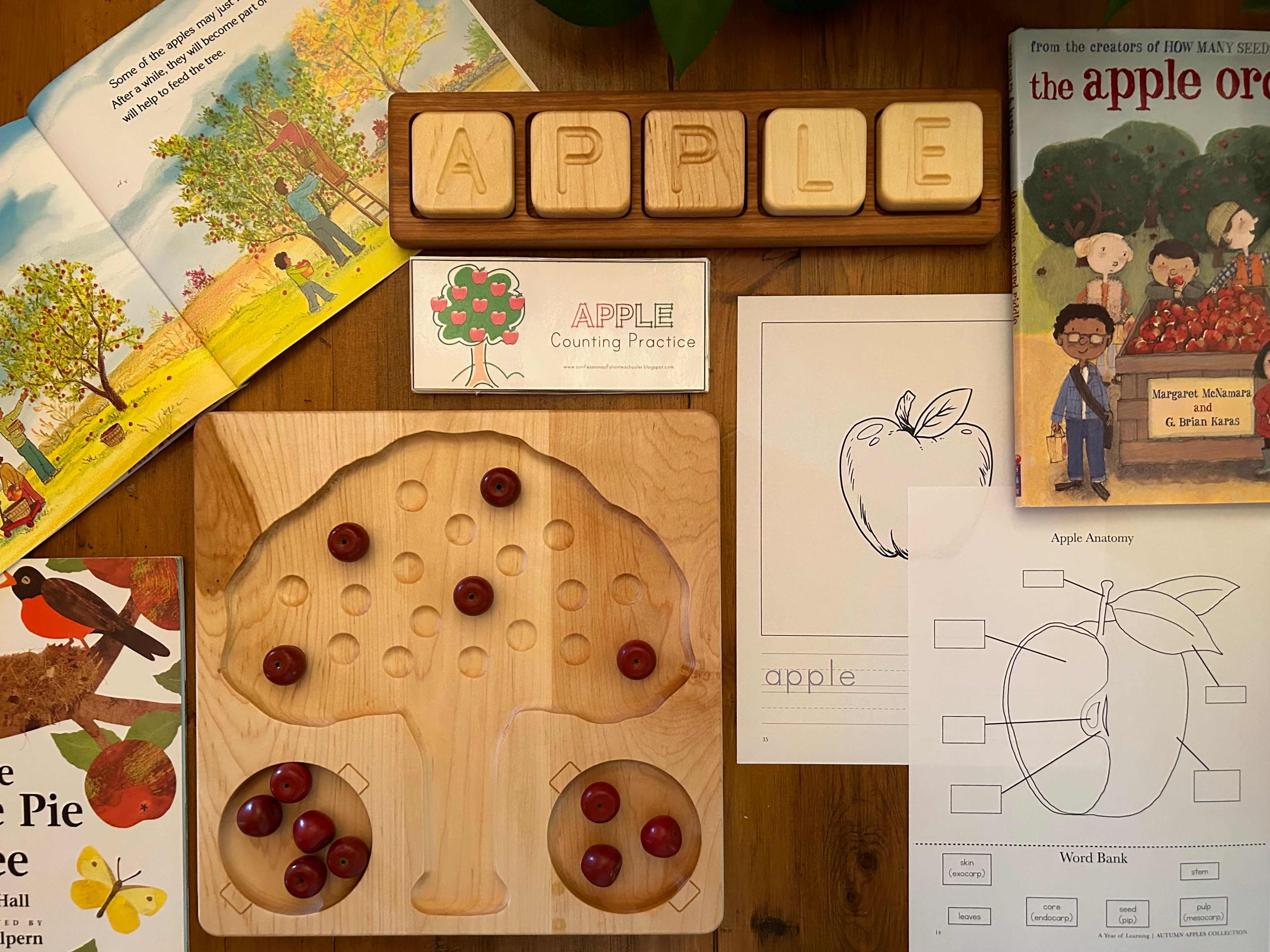 Apple Tree Counting and Sensory Tray