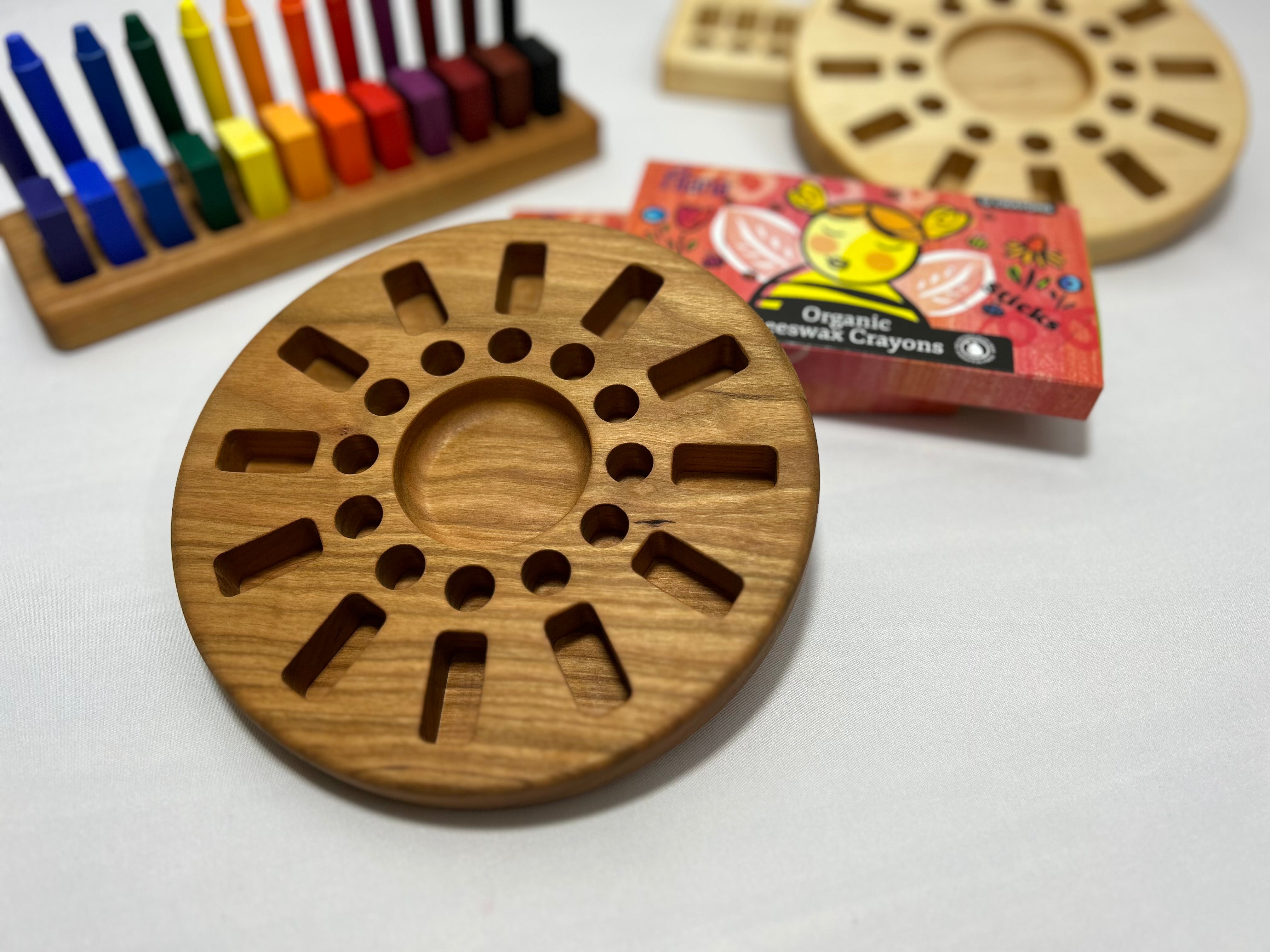 Wooden Crayon Holder - Circle