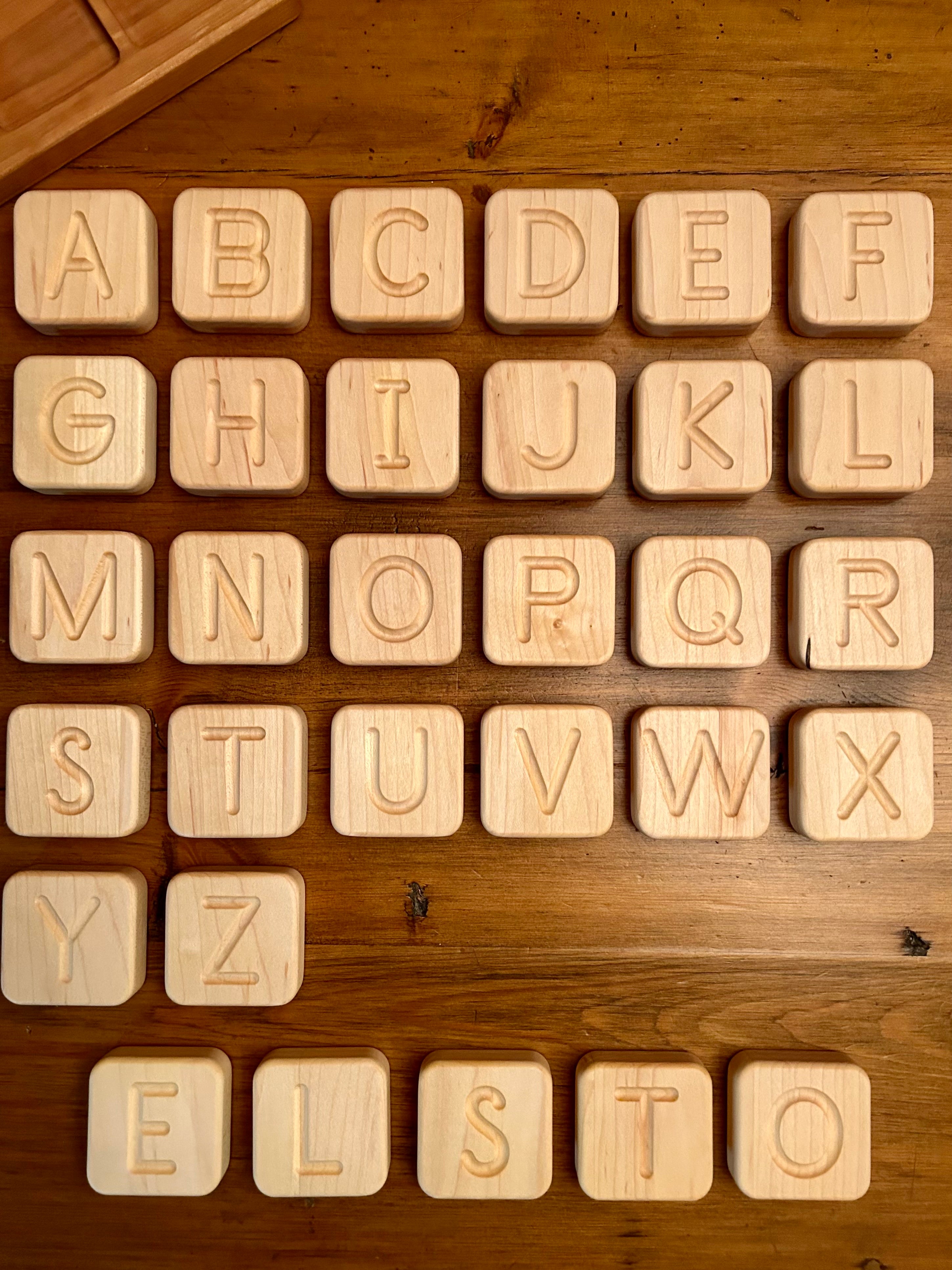 Wooden Alphabet Letter Blocks