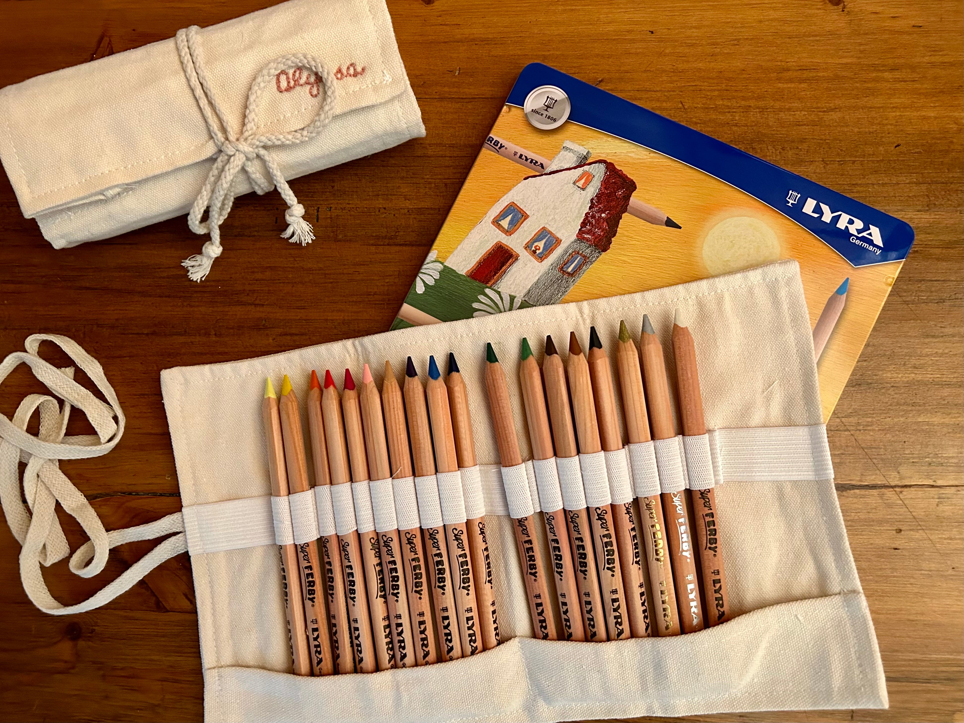 Cotton Canvas Roll-up Pencil Case
