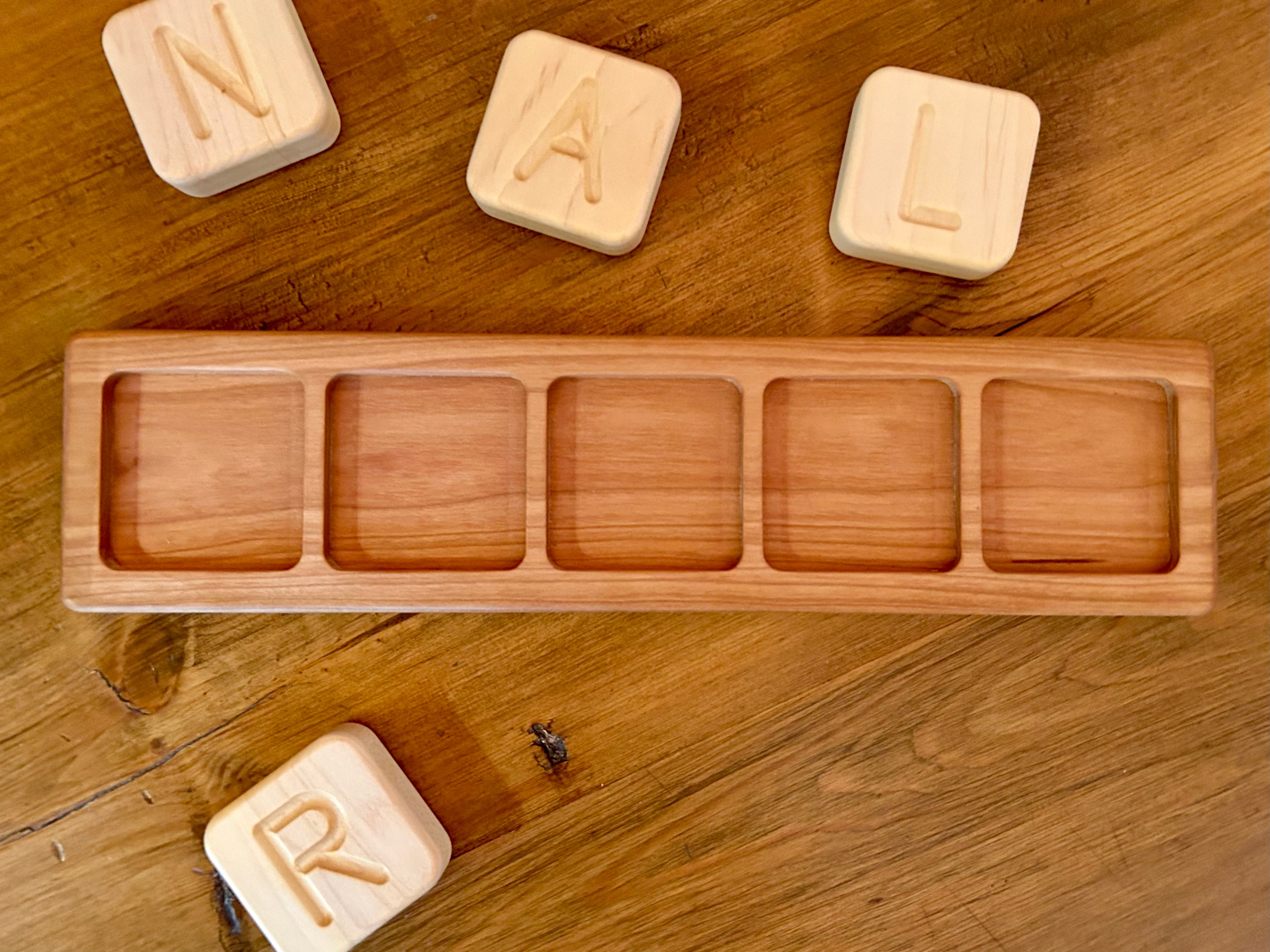 Wooden Letter and Math Tray