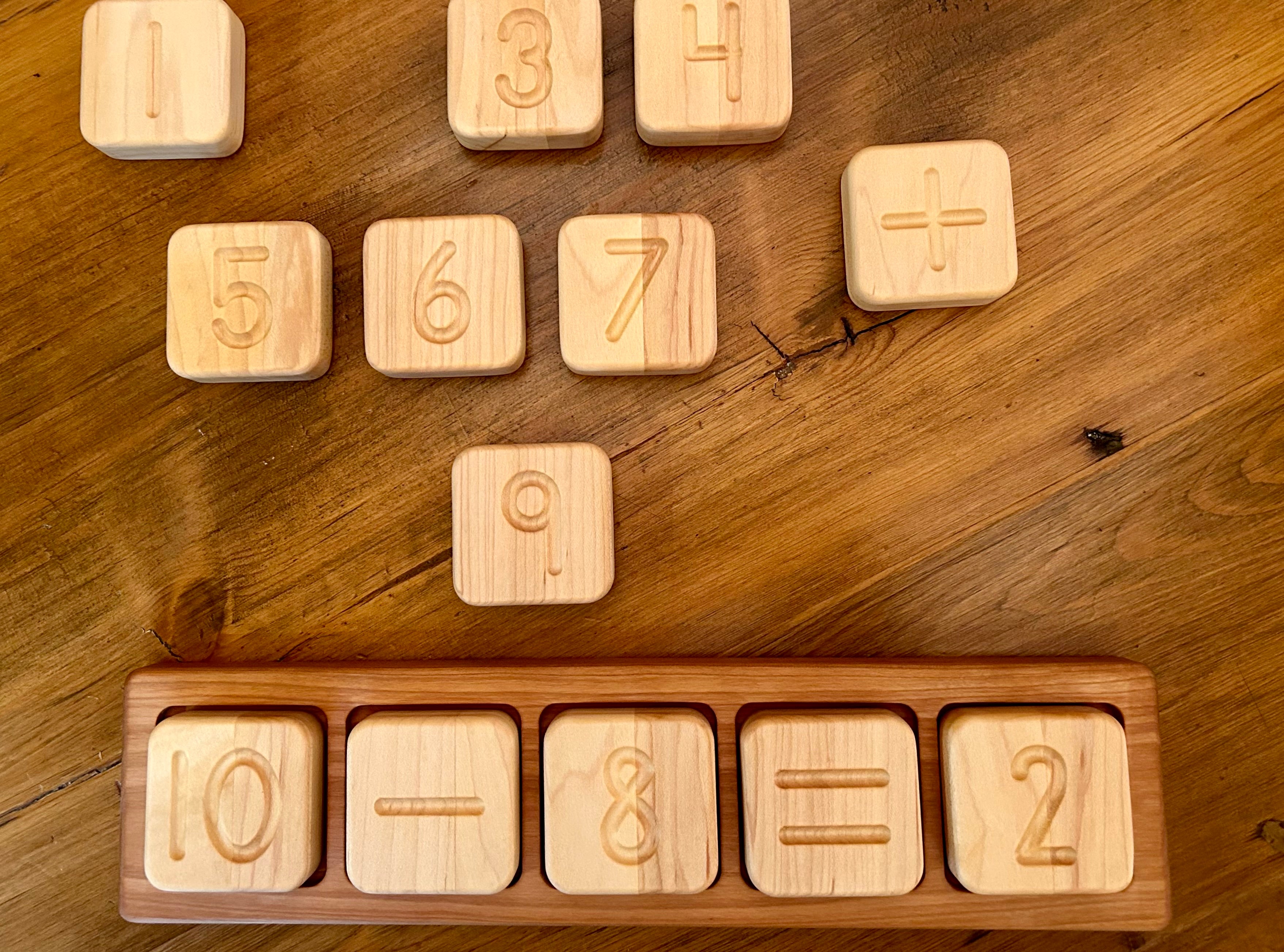 Wooden Letter and Math Tray