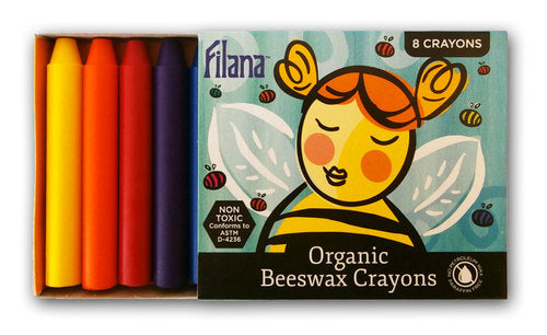 Organic Beeswax Crayons - 8 Sticks w/ Brown and Black