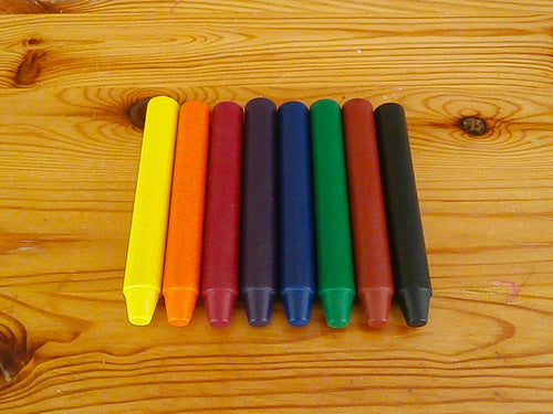 Organic Beeswax Crayons - 8 Sticks w/ Brown and Black