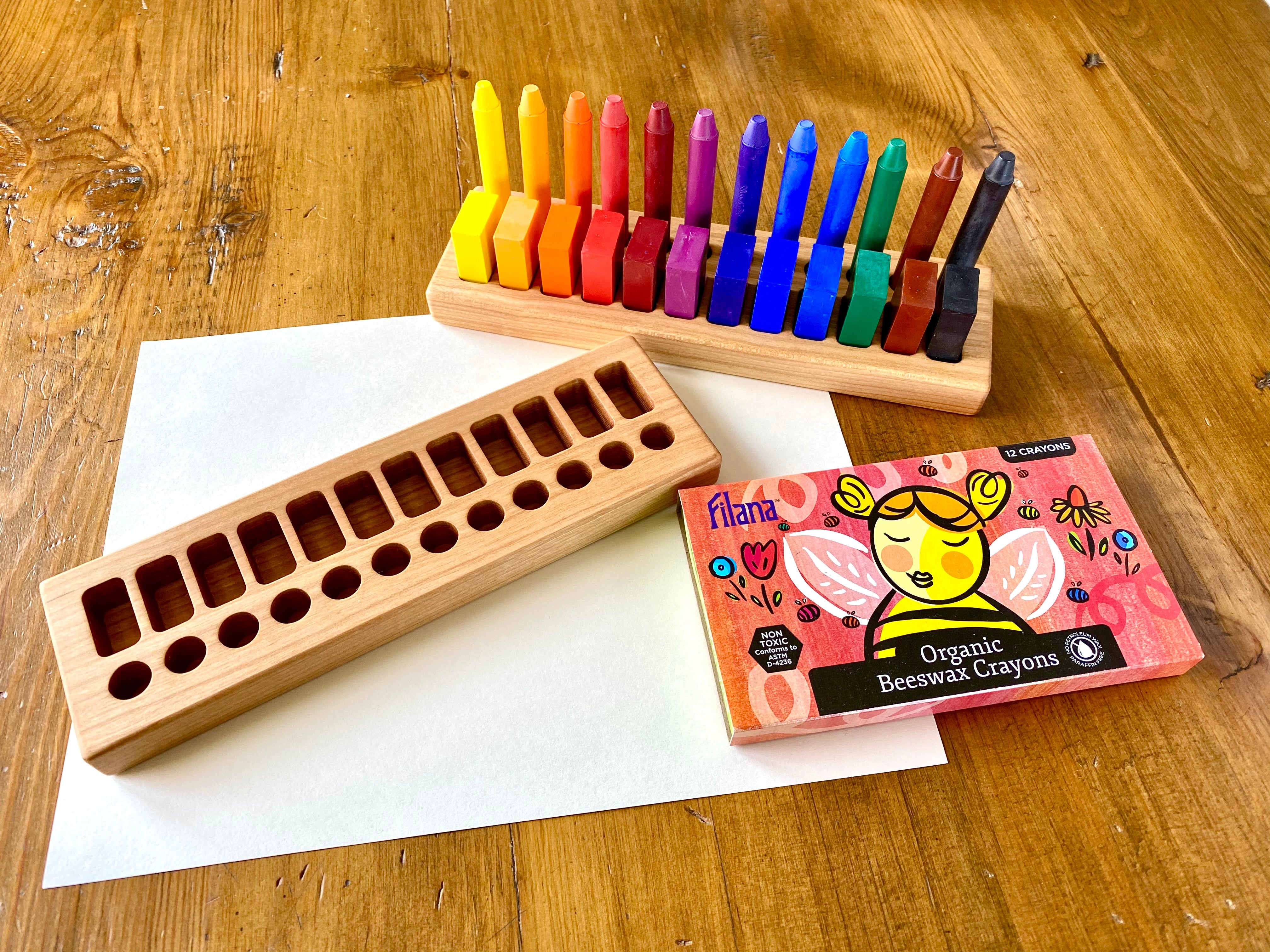 Wooden Crayon Holder - Rectangle